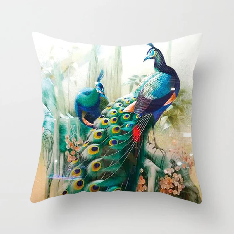 Peacock Printing Pillows Decor Home Decorative Car Sofa Cushion Cover Bed Pillowcase Animal | Дом и сад
