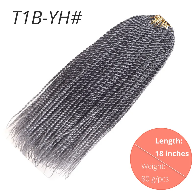 T1B/серебристо-серый AISI BEAUTY Ombre Senegalese завивка, плетение волос 14 18 24 дюймов Синтетические косички для наращивания крючком наращивание волос Черный Коричневый Женский - Цвет: T1B/серебристо-серый