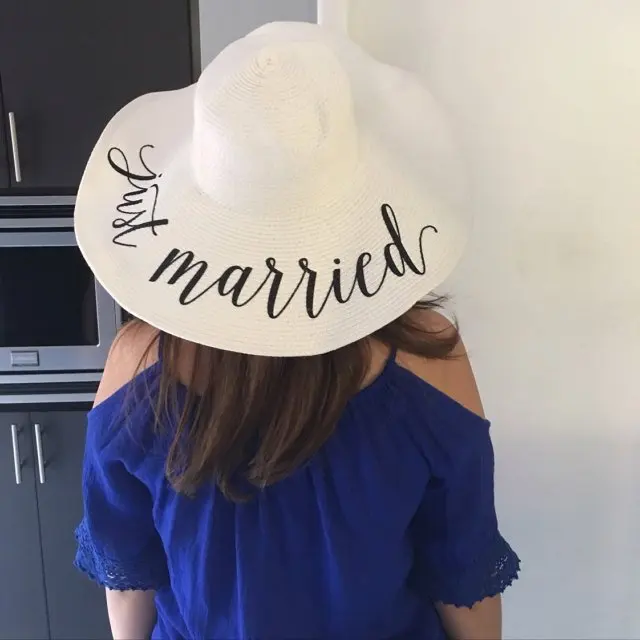 personalized beach wedding bride floppy Mrs Sequin Sun Hats Honeymoon bridesmaid maid of honor bridal shower party gifts favors | Дом и сад
