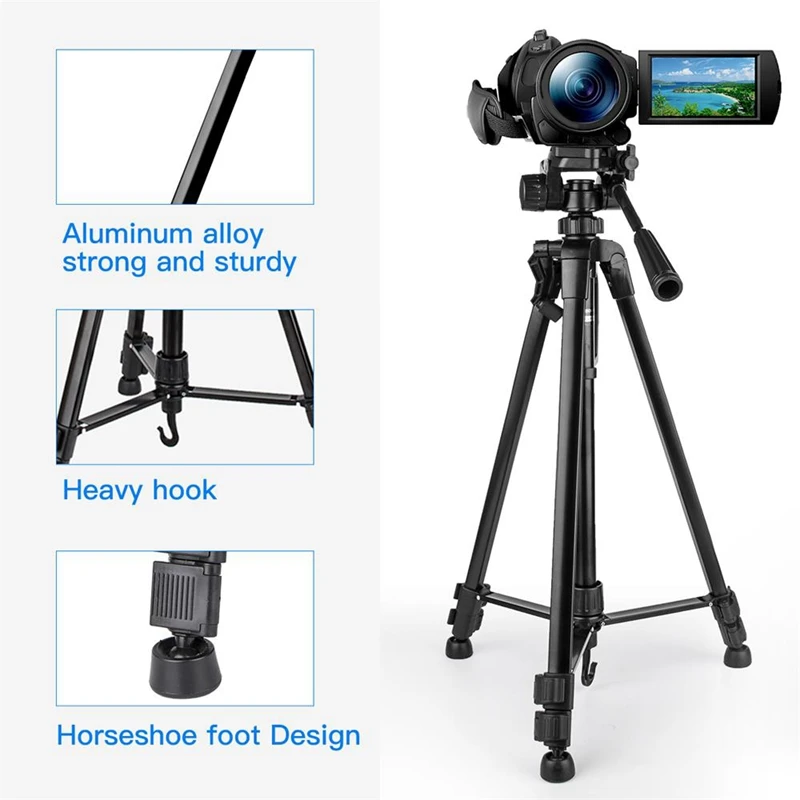 

Camera Tripod 1.4M Telescopic Portable Mobile Phone Tablet Universal Travel Outdoor Camera Tripod with Remote Control