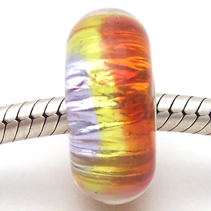 

PJG1139 100% S925 Sterling Silver Beads Murano Glass beads Fit European Charms Bracelet charms diy jewelry Lampwork GlassBeads