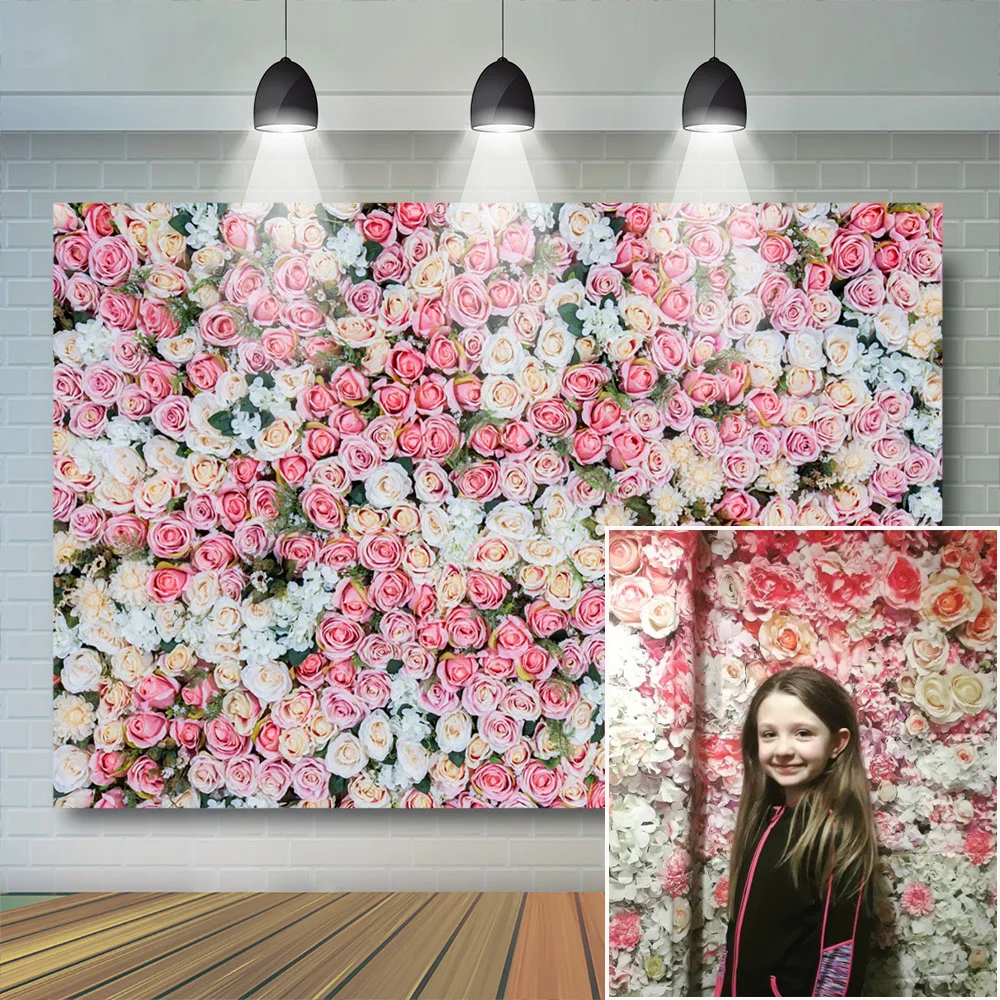 Фотофоны для свадебвечерние НКИ розовые цветы баннер Винные бокалы на заказ