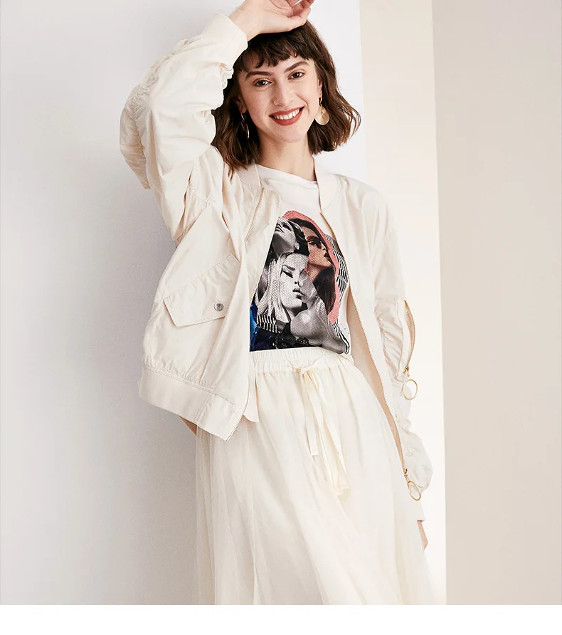 Женское Свободное пальто с длинным рукавом и воротником-стойкой | Женская одежда