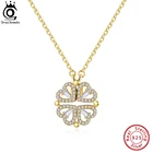 ORSA JEWELS подлинное серебро 925 пробы Магнитный клевер кулон ожерелье для женщин День рождения 18K Позолоченные ювелирные изделия подарок SN296