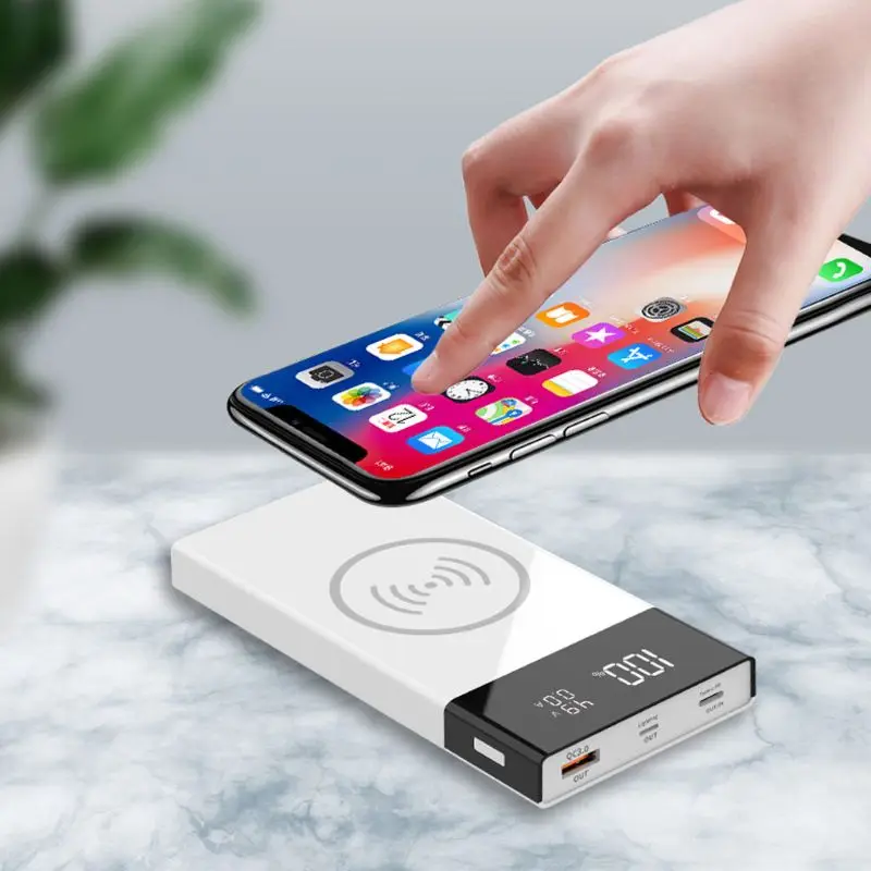 6x18650 аккумулятор DIY Qi Беспроводное зарядное устройство QC3.0 usb type C PD Внешний