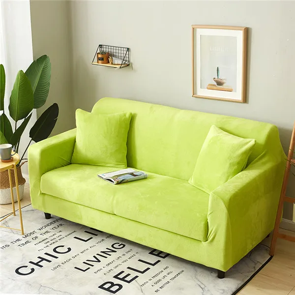 

Plush Thicken Elastic Sofa Cover Solid Color Universal Sectional Slipcover 1/2/3/4 seater Stretch Couch Cover for Living Room