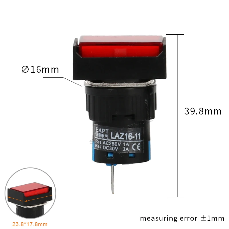 Прямоугольная пусковая кнопка круглая прямоугольная 16 мм 1NO1NC 2NO2NC 3/6Pin