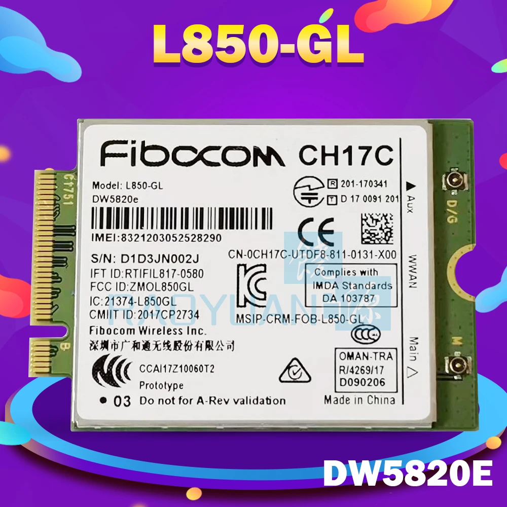 

DW5820e L850-GL 4G module Full Netcom card 284DC FMK7H CH17C DELL 3540 3541