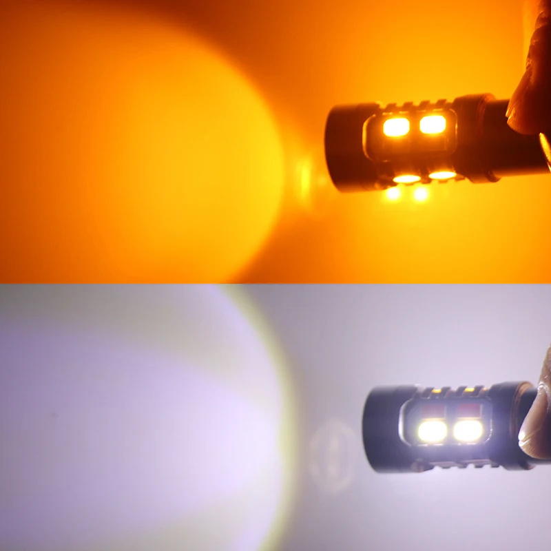 

Niscarda 2x 1157 P21 5630 20smd High Power Dual Color White Amber Yellow Switchback LED DRL Turn Signal Parking Light Bulbs