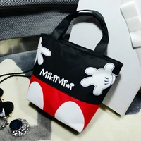 new disney ladies handbags casual small bag mickey mouse portable canvas bag handcuffs bag lunch box bag cute