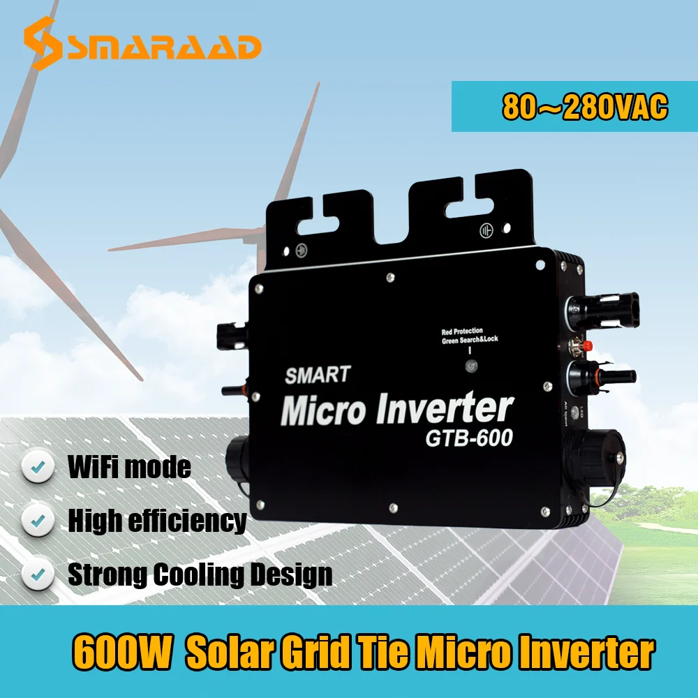 

Микро-инвертор Smaraad, 600 Вт, MPPT, 24 В, 36 В, 120 В, 230 В переменного тока