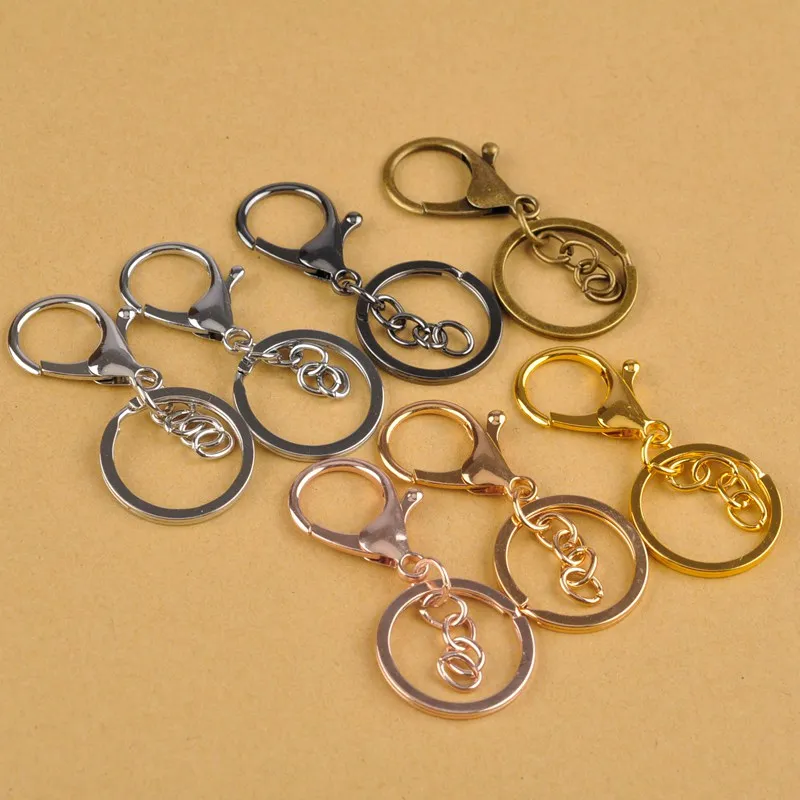 100Pcs Keychain Ring 30 mm Key Ring Long 70 mm Lobster Clasp Key Hook Chain For Jewelry Making Findings Suppliesins Accessories