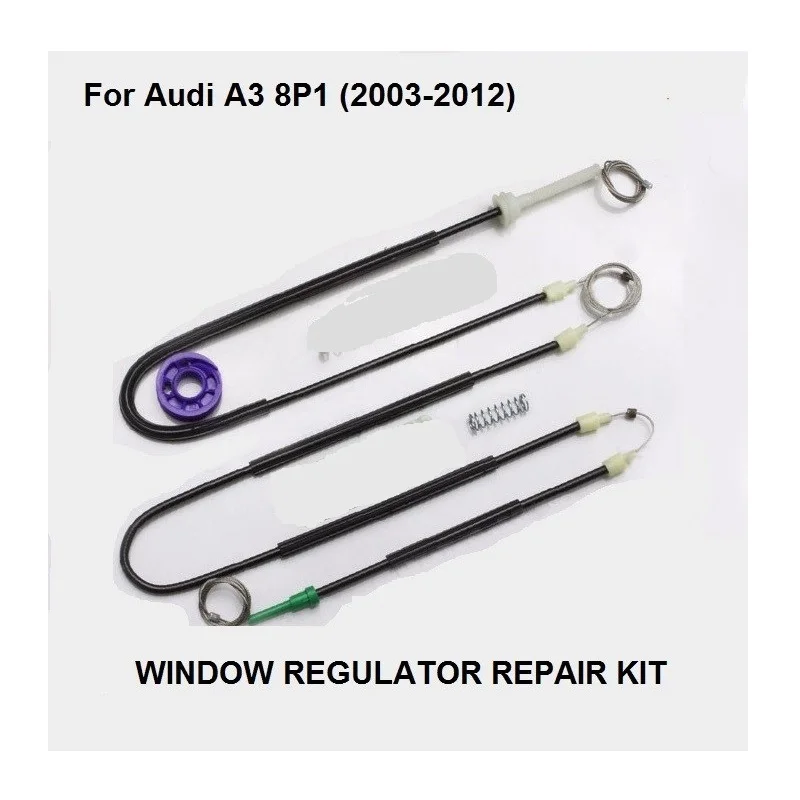 

FREE SHIPPING CAR WINDOW PARTS FOR AUDI A3 8P WINDOW REGULATOR REPAIR KIT FRONT RIGHT 2/3 DOORS 2003-2012 NEW