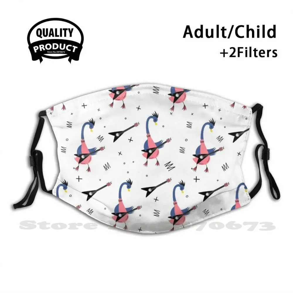 

Маска для лица гитарная гусиная, моющаяся, с фильтром