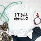 Футболка с принтом Щенячий патруль из 100% хлопка, забавная футболка с надписью PitBull Mama, летняя футболка с круглым вырезом и рисунком собаки, подарок для мамы и женщины, Прямая поставка