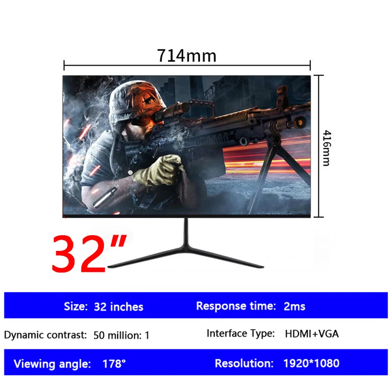 

32 inch monitor gamer HD gaming 1920 *1080 LCD monitor pc Flat panel display for desktop 75 hz computer monitors HDMI monitor