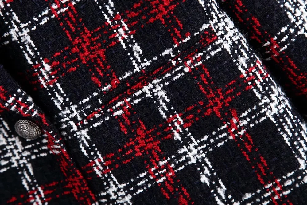 Винтажный двубортный шерстяной Блейзер в клетку в английском стиле feminino Женский блейзер mujer г. Женские блейзеры и куртки