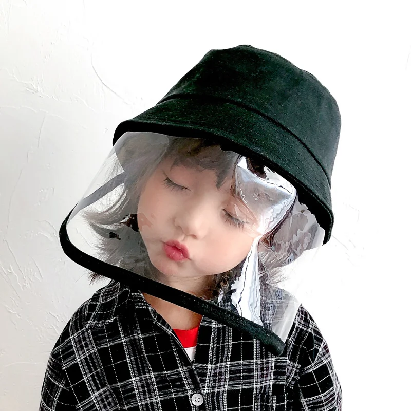 

Hat for girl boy face bucket hat splash waterproof wind cap outdoor safe children 1-3-7