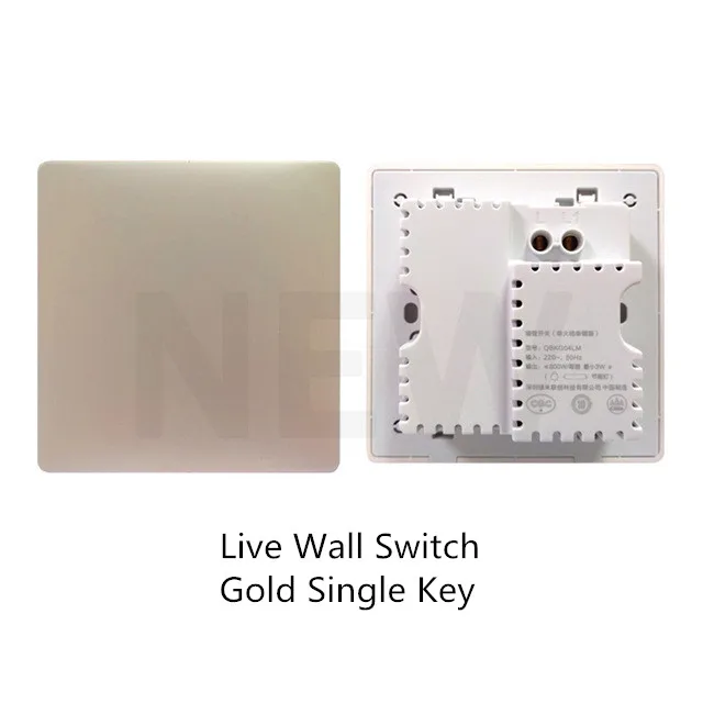 Live Gold Single В Xiao mi Aqara настенный выключатель Smart ZigBee Zero Line Fire Wire переключатель беспроводной ключ настенный переключатель работа с приложением mi Home - Цвет: Live Gold Single