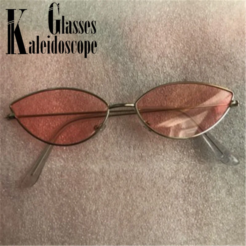 Очки солнцезащитные женские в металлической оправе кошачий глаз милые пикантные