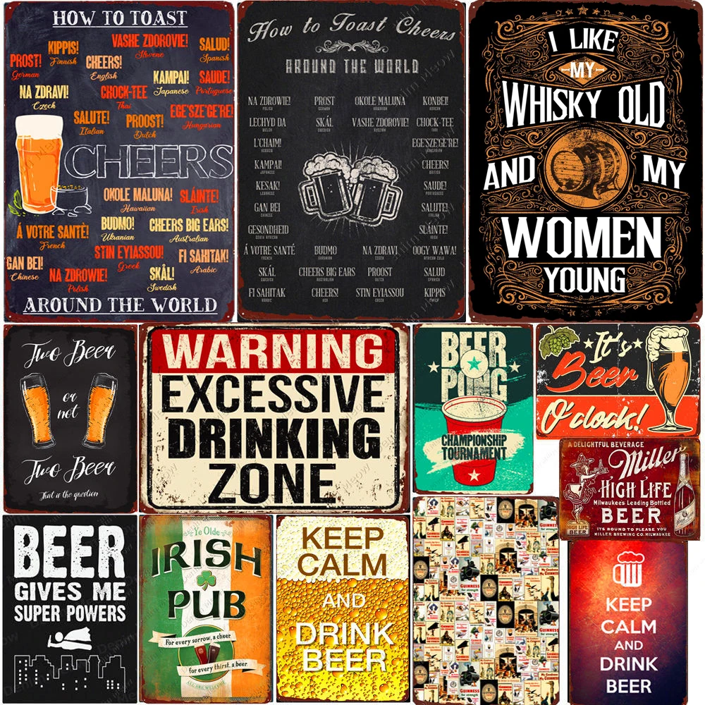 

How To Toast Cheers Around The World Plaque Vintage Metal Tin Sign Pub Bar Home Decor Beer Party Sign Man Cave Wall Poster N371