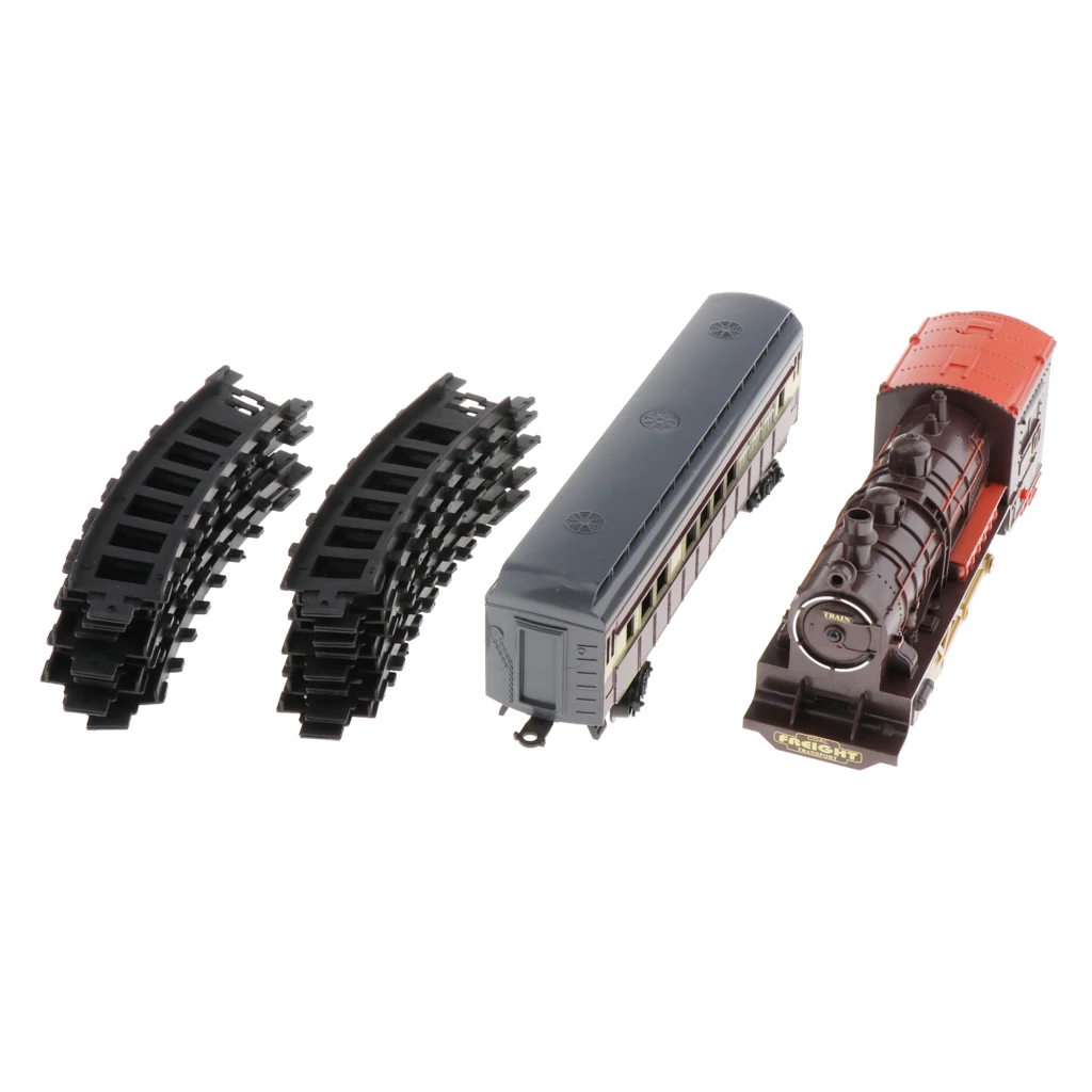 

Electric Steam Track Train Toy Kids Gift Track With LED Lights Carriages