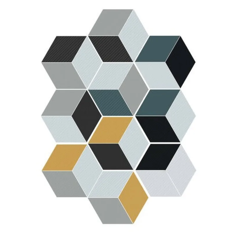 Современный шестигранный нескользящий напольный стикер плитка ПВХ Наклейка на