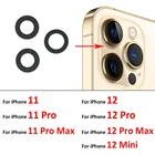 Стеклянные линзы для задней камеры, для iPhone 11, 12 Pro max, mini, 20 шт.лот, с клейким покрытием