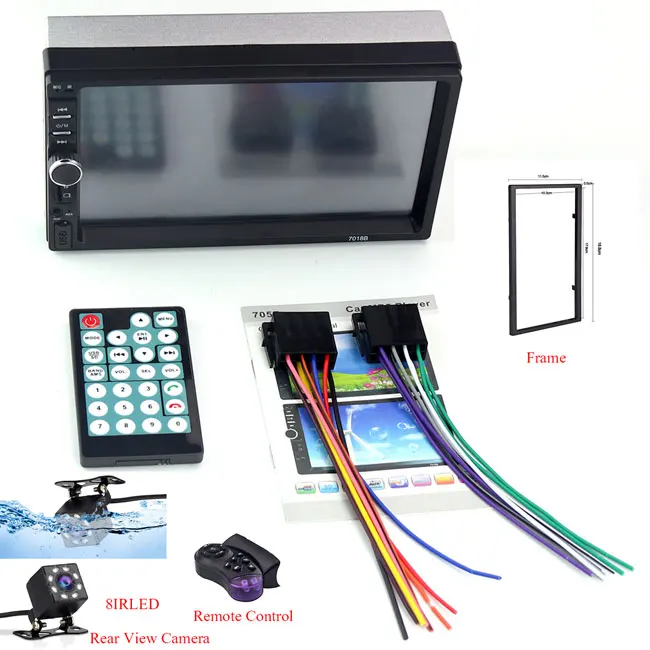 frame remote 8IRLED HD " Автомагнитола 2 din автомагнитола coche рекордер сенсорный экран Автомагнитола bluetooth usb камера заднего вида mp5 multimidio плеер 7018b - Цвет: frame remote 8IRLED