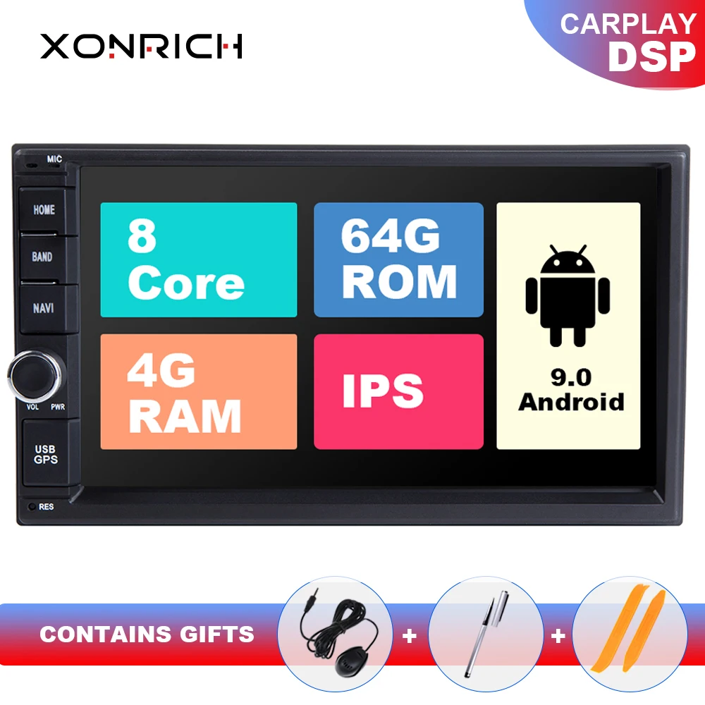 IPS DSP 2 din Android 9 автомобильный головный блок радио для NissanXtrail Note Qashqai Almera