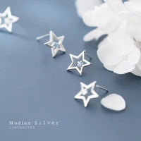 modian classic sterling silver 925 simple star stud earring for women gift fashion anti allergy ear pin fine jewelry accessories