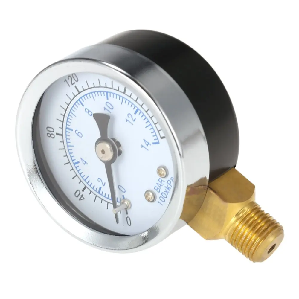 0-200psi 0-14bar Mini Pressure Gauge Dial Air Compressor Meter Hydraulics Tester Double Scale Measurer Side Mount | Инструменты