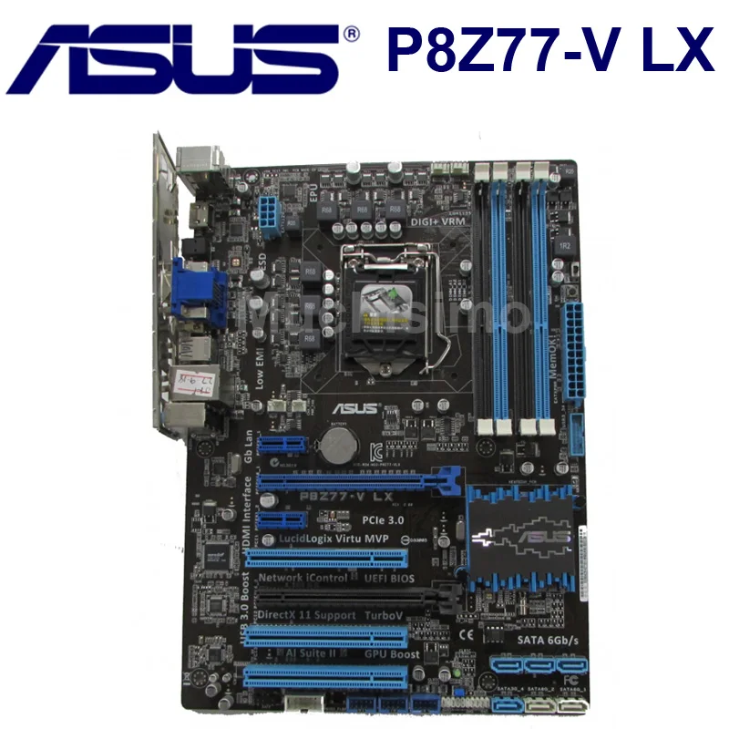 ASUS материнская плата P8Z77-V LX LGA 1155 DDR3 i3 i5 22/32nm Процессор USB3.0 32 Гб SATA3 VGA HDMI Z77 рабочего используется 1155