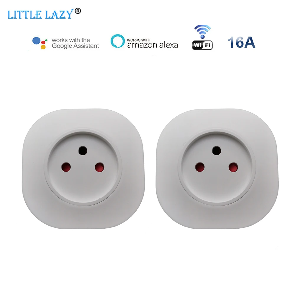 2 шт./лот Смарт Израиль розетка, Wi-Fi беспроводной штепсельный 16A 220V постоянное напряжение на выходе приложение TUYA пульт дистанционного управления совместим Alexa и Google Assistant