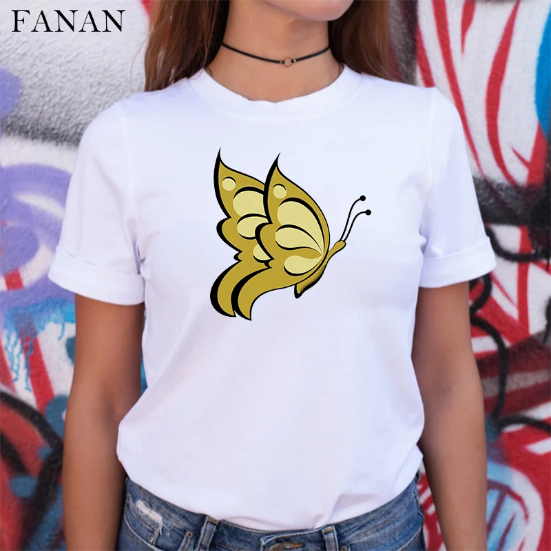 

Butterfly Aesthetics Graphic Tshirt Women Harajuku Fashion Print T Shirt 2020 Short Sleeve Tees Tops Female Casual Funny Clothes
