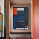 Абстрактные цветные постеры в стиле ретро с изображением миксера на холсте и принтом в скандинавском стиле с изображением синей стены для гостиной, спальни, коридора
