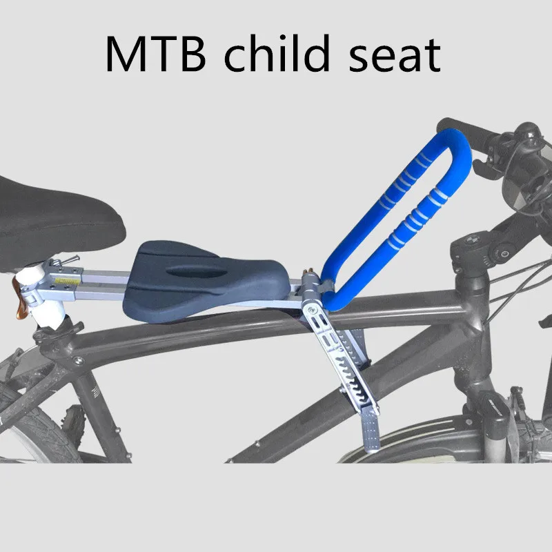 

MTB child seat front bag safe travel folding saddle father and child riding
