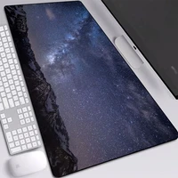 night sky mouse pad with sewn edges thermal transfer printed mice mat laptop notebook keyboard pad gaming accessories 2mm
