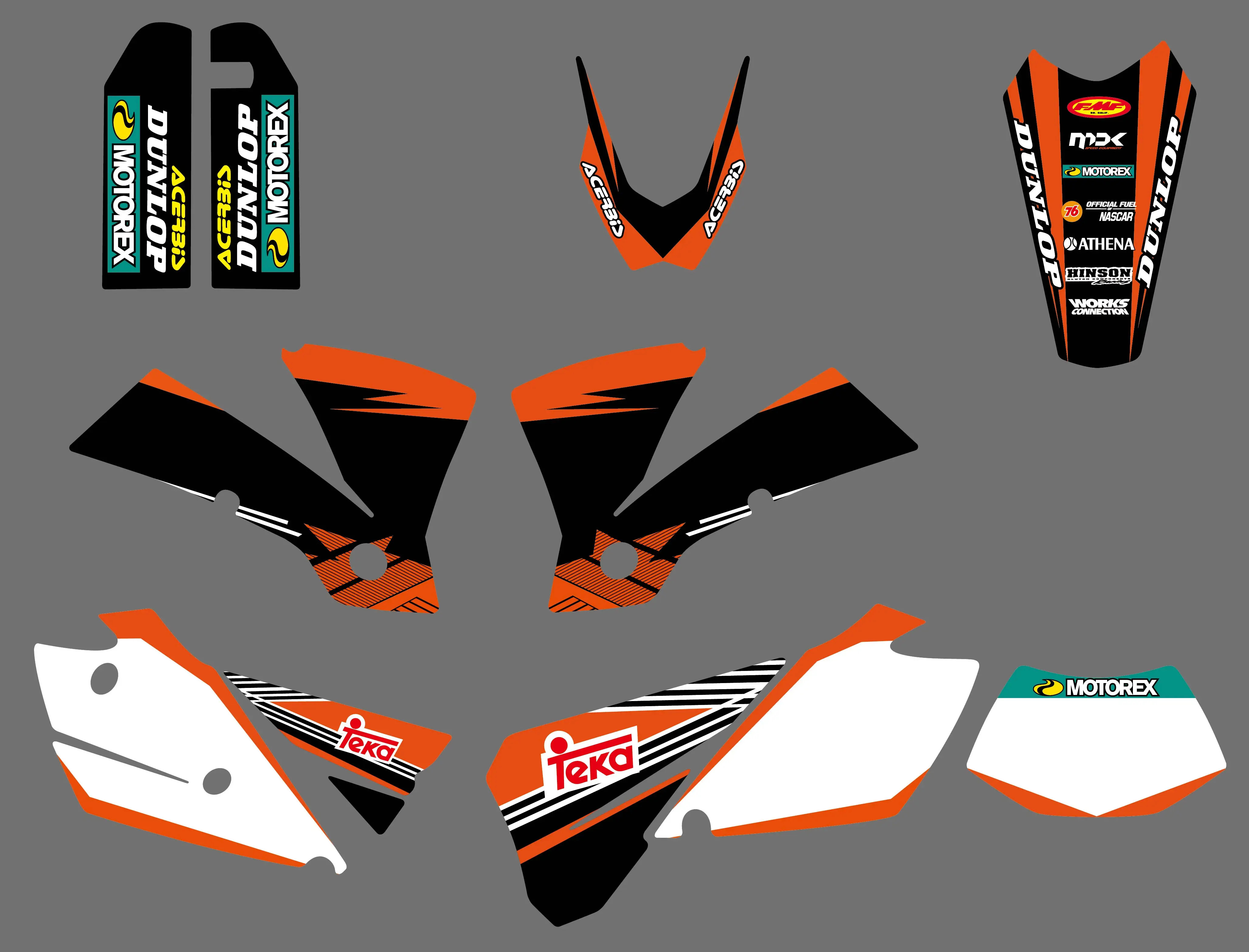 Для KTM SX EXC 125 200 250 300 400 450 525 2004 наклейка комплект Мотокросс команда Графический
