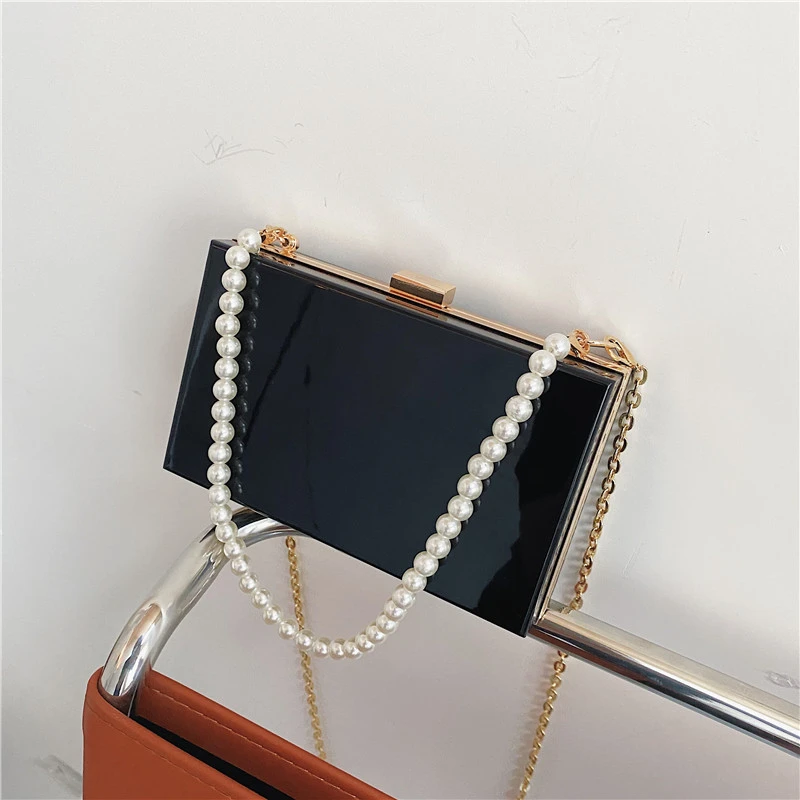

2021 New Acrylic Transparent Women Clutch Bag Chain Luxury Brand Women Messenger Bag Evening Bag Handbag Chain Shoulder Bag