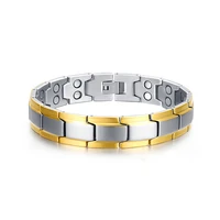 premium mens health magnetic bracelet for arthritis pain relief ip gold plating stainless steel bangle