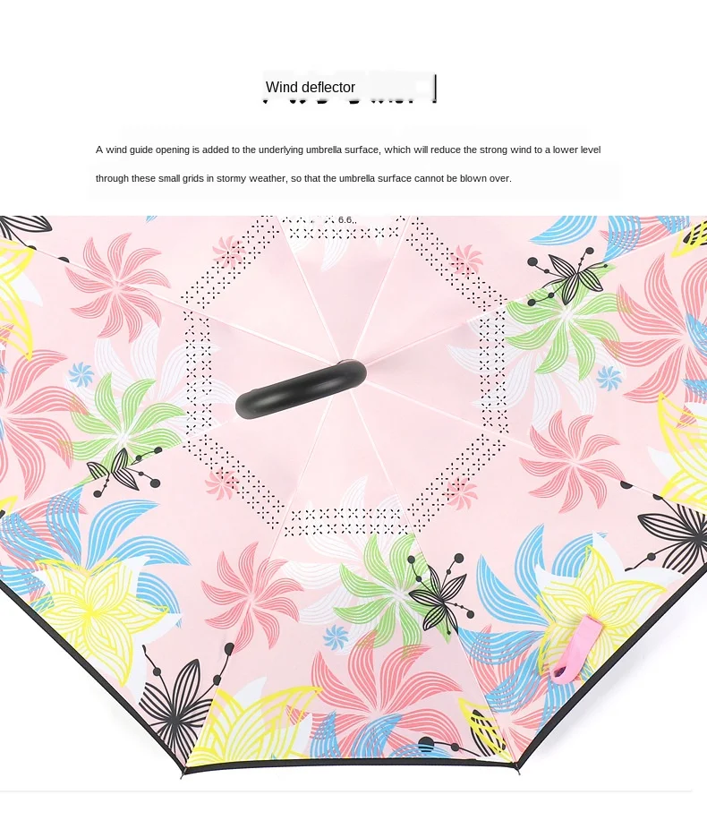 

Large Vertical Automatic Reverse Double-layer Holding-free Umbrella on-board C-shaped Long Handle Windproof Reverse Umbrella