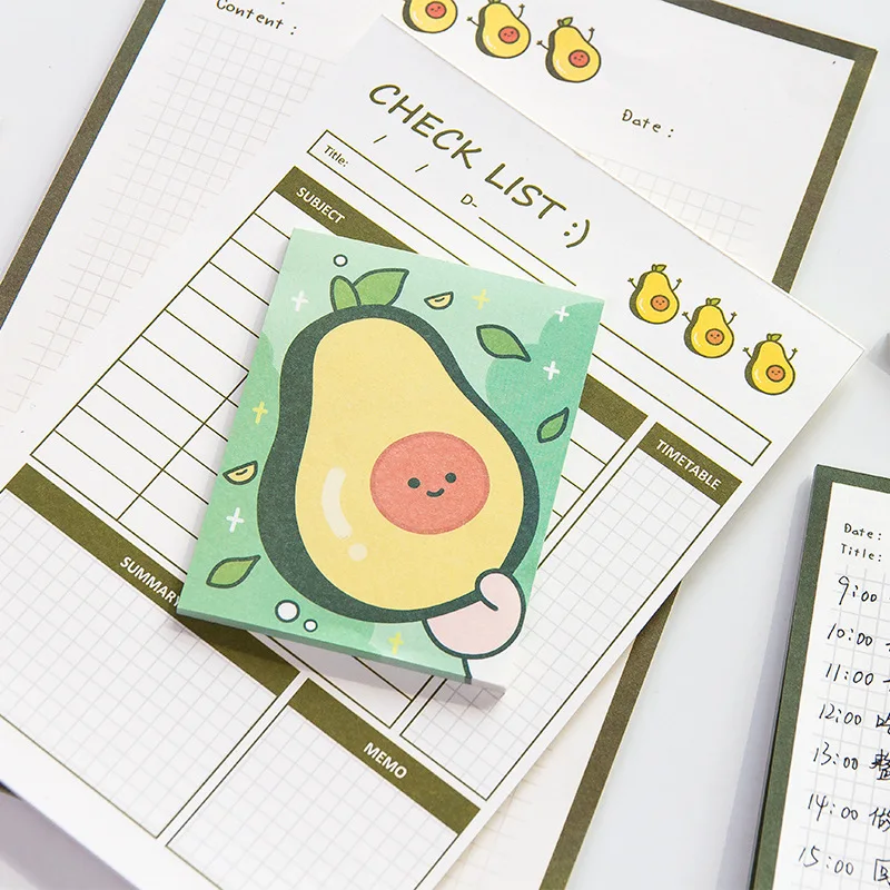 SIXONE 30 листов Творческий Медведь авокадо хлеб записную книжку Kawaii сообщение план