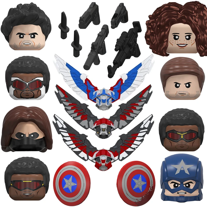 Одиночная продажа капитан баки солдат черные женщины кирпичи фигурки аксессуары