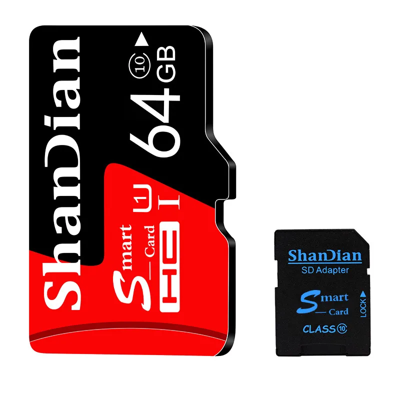 SHANDIAN Smast sd-карта U3 4K видео класс 10 высокоскоростная карта памяти 128 Гб 64 ГБ 32 ГБ 16 ГБ U1 класс 10 sd-карта для телефонов камер - Емкость: up to 80MBs 64GB