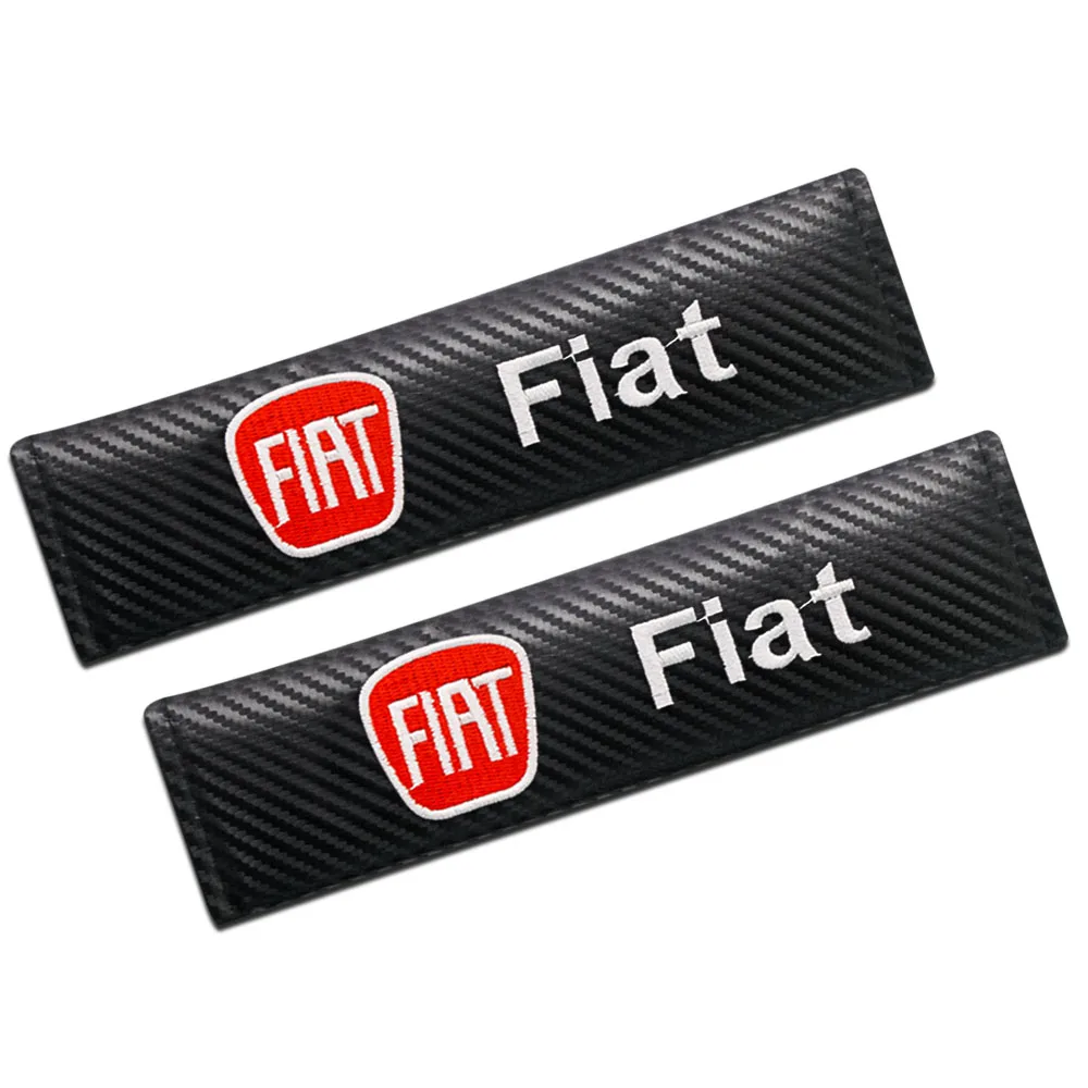 

2PCS Car Seatbelt Emblem Seat Belt Cover Protector Safety Belt Shoulder Padding For Fiat Panda Bravo Punto Linea Croma 500 595