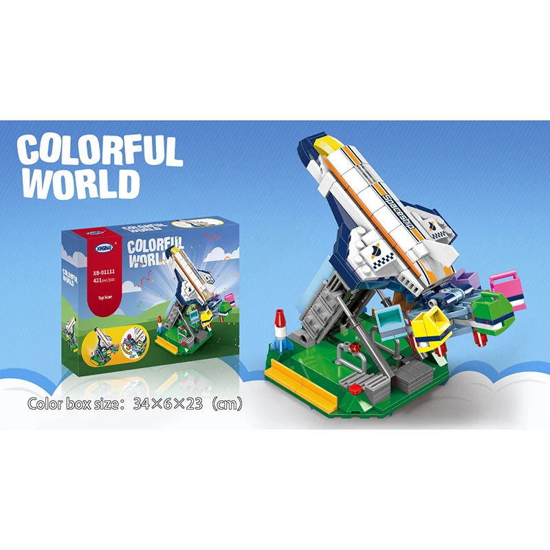 Топ сканирование строительные блоки для 421 шт дети парк развлечений adulthdoodbrick Block