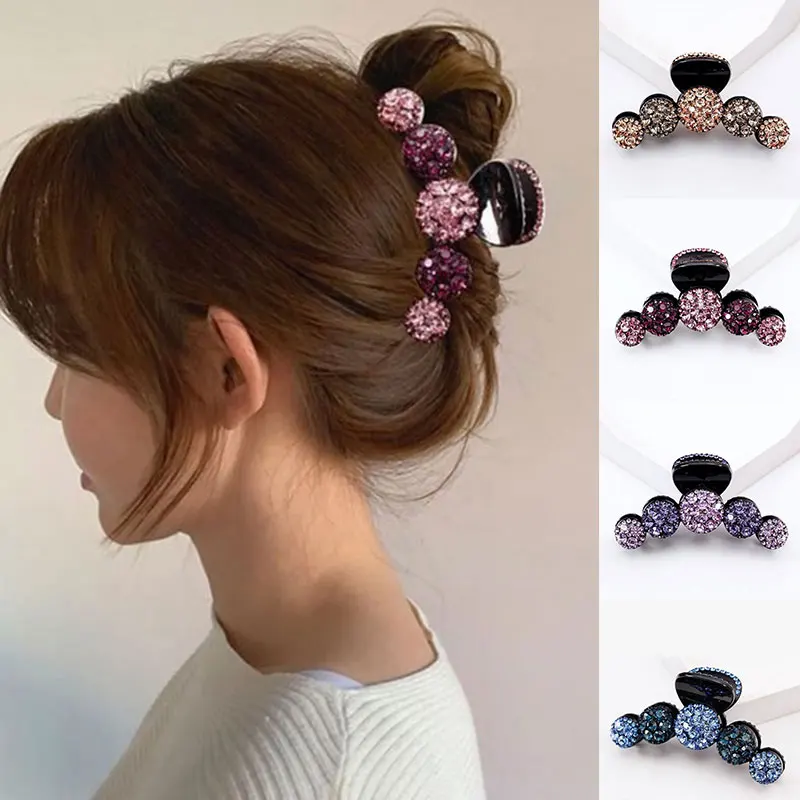 

Women Rhinestone Hair Claws Crab Hairpins Mosaic Crystal Hair Claws Colorful Shiny Acrylic Hairclip Barrettes Hair Accessories