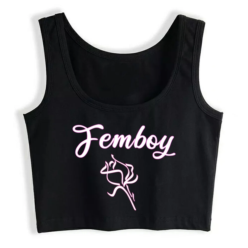 

Crop Top Women Femboy Rose Emo Grunge Y2k Aesthetic Gym korean Tank Top Sexy Blouse Female Clothes Top Mujer Verano 2021