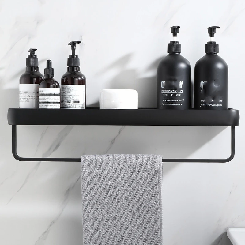 

Black Bathroom Shelf Wall Shelves Shelf Aluminum Black Bathroom Corner Shelf Wall Mounted Black Aluminum Kitchen Storage Holder